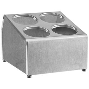 PULSIVA Bestekhouder Steel 4-vaks vierkant; 29.5x26x21 cm (LxBxH); zilver