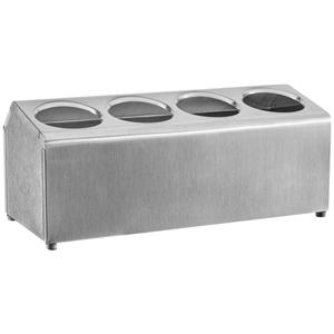 PULSIVA Bestekhouder Steel 4-vaks; 50x20.5x20.5 cm (LxBxH); zilver
