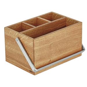 Vega Bestekbak Esino met greep; 21.2x14.4x12 cm (LxBxH); eiken