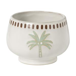 Xenos Schaaltje palmboom - beige/groen - ø11.15x8.5 cm
