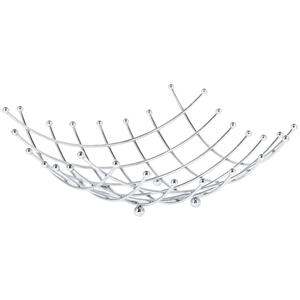 PULSIVA Fruitmand Mahler verchroomd; 26x26x10 cm (LxBxH); zilver; vierkant