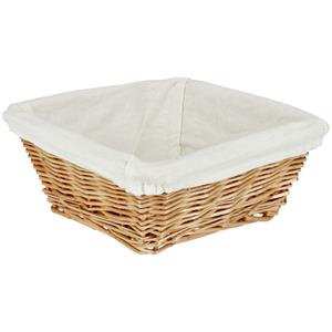 PULSIVA Rieten mandje Alegra rechthoekig; 19x19x8 cm (LxBxH); naturel; vierkant