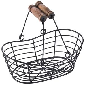 Vega Mand Berena met handgrepen; 26.5x16x10 cm (LxBxH); zwart; ovaal