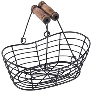 Vega Mand Berena met handgrepen; 31x20x14 cm (LxBxH); zwart; ovaal
