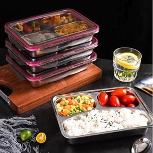 LuxeBass 4-vakken Lunchbox Lunchtrommel | Luchtdicht Lekvrij Nestbaar | Magnetron- en Vaatwasserbestendig - LB601
