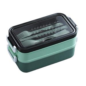 LuxeBass 2-delig Bento Lunchbox met Bestek en Soepkom - Groen MS-33
