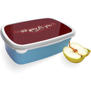 Merkloos Broodtrommel Blauw met Too Spicy Design