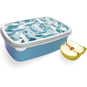 Merkloos Broodtrommel Blauw met Blauw Marmer Patroon Design