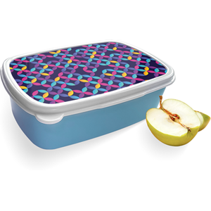 Merkloos Broodtrommel Blauw met Abstractie Design