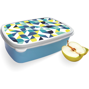 Merkloos Broodtrommel Blauw met Modern Blauw Design