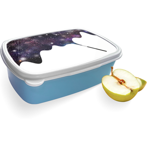 Merkloos Broodtrommel Blauw met Galaxy Toverstaf Design