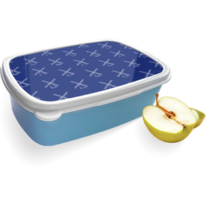 Merkloos Broodtrommel Blauw met Molens Design