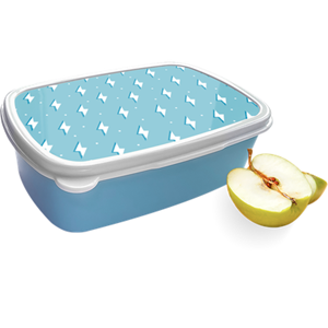 Merkloos Broodtrommel Blauw met Bliksemschichten Design