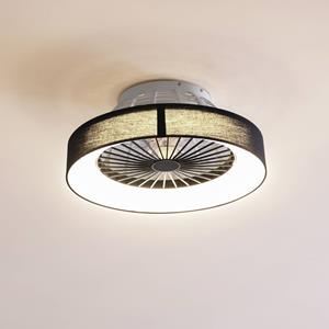 LINDBY plafondventilator Mace, zwart, stil, Ø 47 cm