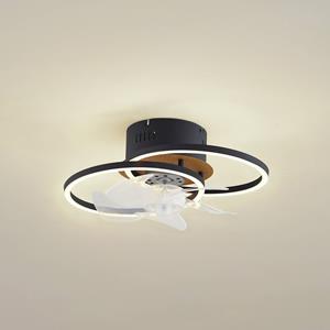 LINDBY plafondventilator Lomana, zwart, stil, CCT