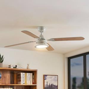 LINDBY LED plafondventilator Tedric, wit, stil, Ø 133 cm