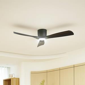 LUCANDE Smart LED plafondventilator Moneno, zwart, DC, Tuya