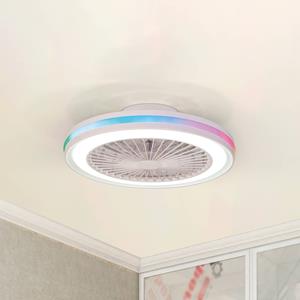 Mantra Iluminación Plafondventilator Gamer wit DC stil Ø 47 cm CCT RGB