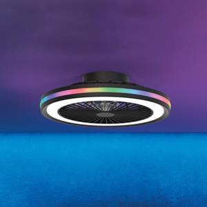 Mantra Iluminación Plafondventilator Gamer zwart DC stil Ø 47 cm CCT RGB
