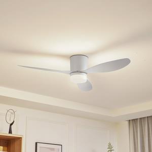 LUCANDE LED plafondventilator Kayu, wit, DC, stil, Ø 132 cm