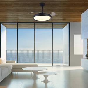 Mantra Iluminación Plafondventilator Mistral, zwart, DC stil Ø 106 cm CCT