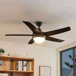 LINDBY Plafondventilator met verlichting Auraya, stil, zwart