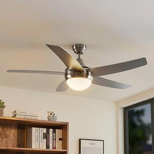 LINDBY Plafondventilator met verlichting Auraya, stil, staal