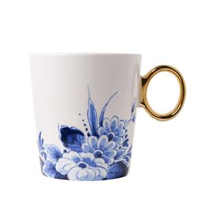 HEINEN  Delfts Blauw - Beker Bloemenrand 0,30l Goud