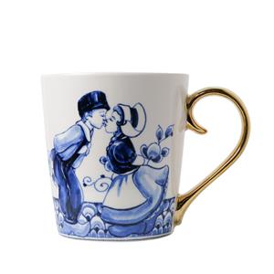HEINEN  Delfts Blauw - Beker Kussend Paar 0,30l Goud