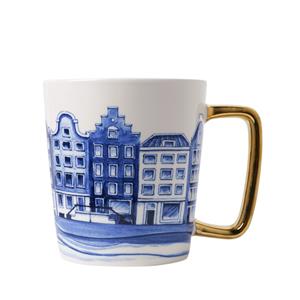 HEINEN  Delfts Blauw - Beker Huisjes Goud 0,30l
