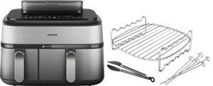 Philips 5000 Series Dual Basket NA555/00 + Dubbellaagse kookset