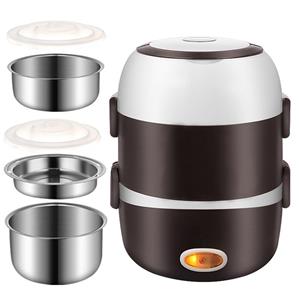 Tooarts Elektrische lunchbox Drie lagen roestvrij staal Verwarming Rijst Kantoormedewerker Plug-in elektrische verwarming EU Plug koffie