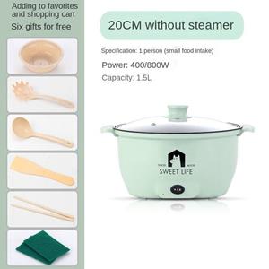 TOP MALL-004 Multicooker Elektrisch fornuis Hot Pot Multifunctioneel fornuis Elektrische pot Mini-rijstkoker Multifunctioneel fornuis Antiaanbaklaag binnenpot met stoomkom 20cm