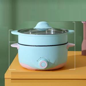 Dongfang HOME A Elektrisch fornuis Mini-elektrisch fornuis Multifunctioneel elektrisch frituren en koken Elektrisch fornuis Non-stick fornuis Huishoudelijk keukengerei 22cm blauw