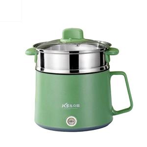Multifunctionele kookmachine Antiaanbakpan Elektrische rijstkoker Roestvrijstalen kookpot Huishoudelijke slaapzaal Hot Pot 1-2 personen S-Stainless steel groen