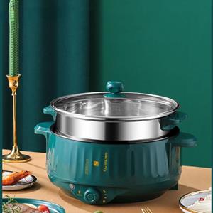 Factory Discount Outlet 1.7L Multifunctionele Non-stick Pan Elektrische Kookpot Huishoudelijke Hot Pot Enkele/Dubbele Laag Snelle Verwarming Elektrische Rijstkoker Double Green24cm groen