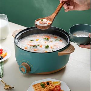 Factory Discount Outlet Elektrisch fornuis Multifunctionele non-stick kookplaat Huishoudelijke elektrische koekenpan Elektrische koekenpan voor studenten Slaapzaal Noodle Koken Elektrische pan 22cm groen