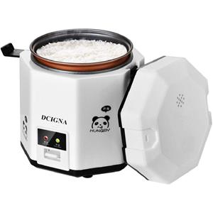 DC-Home-2 Mini-rijstkoker van 1,2 liter, elektrische lunchbox, verwijderbare pan met antiaanbaklaag, warmhoudfunctie, voor het koken van soep, rijst, stoofschotels, granen en havermout EU Plug