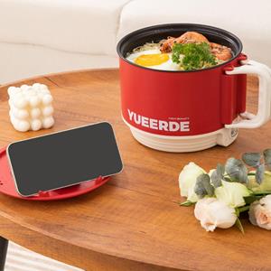 Factory Discount Outlet Mini rijstkoker - elektrische hotpot - draagbare mini ramenpot voor stomen-roerbakken- pap en noedelsoep Free Size rood