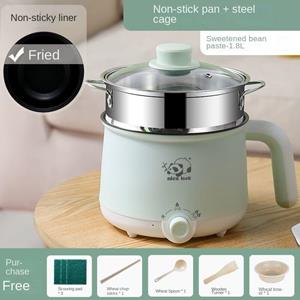 Refreshing Home Multifunctionele elektrische komfoor Kleine elektrische kookplaat Mini-rijstkoker met antiaanbaklaag Geïntegreerde elektrische kookplaat met stoomkom 1 layer beige