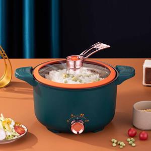 Lntelligent Living Hall 3L Elektrische Rijstkoker Multifunctionele Pan Anti-aanbak Kookgerei Hotpot voor Keuken Soep MultiCooker Koken Huishoudelijke Apparaten 3L groen