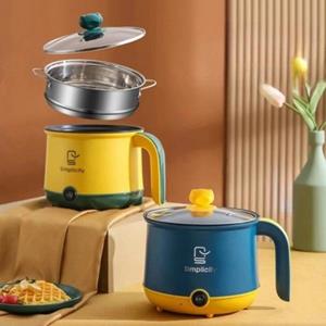 TOP HOME-002 Hot Pot Elektrische 110V US Antiaanbak Kookpot Multifunctionele Snelkokende Mini Pot voor Steak Ramen Dumpling 1-2 Personen Koken blauw