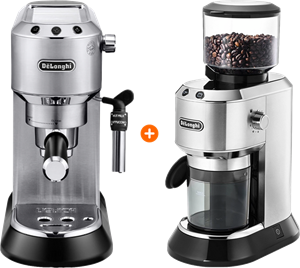 Delonghi De'Longhi EC685.M Dedica Zilver + Koffiemolen