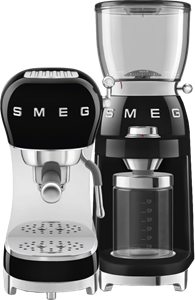 Smeg ECF02BLEU Zwart + koffiemolen