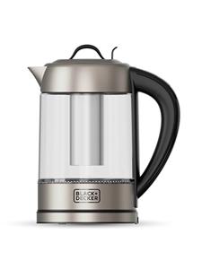 Black & Decker Waterkoker Kettle Glass Tea Filter 1.7L - Zilver - 2400 W