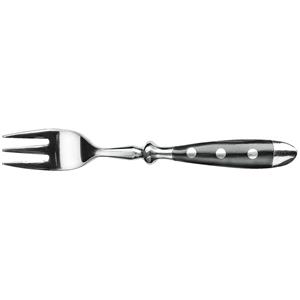 PULSIVA Gebaksvorkje Gutshof; 15.4 cm (L); zilver, Handvat zwart; 12 stuk / verpakking