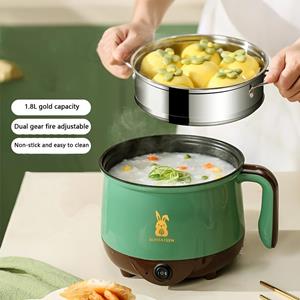 Marathon Multifunctionele elektrische kookpot, draagbare antiaanbak instant ramen pot, multifunctionele elektrische koekenpan voor op reis, geschikt voor 1-2 personen groen