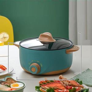 Dongfang HOME A Elektrisch fornuis Multifunctionele non-stick kookplaat Huishoudelijke elektrische koekenpan Elektrische koekenpan voor studenten Slaapzaal Noodle Koken Elektrische pan 22cm groen