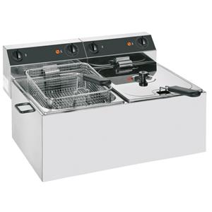 PULSIVA Friteuse 2 x 6.5 l; 13000ml, 55x31x42.5 cm (BxDxH); zilver