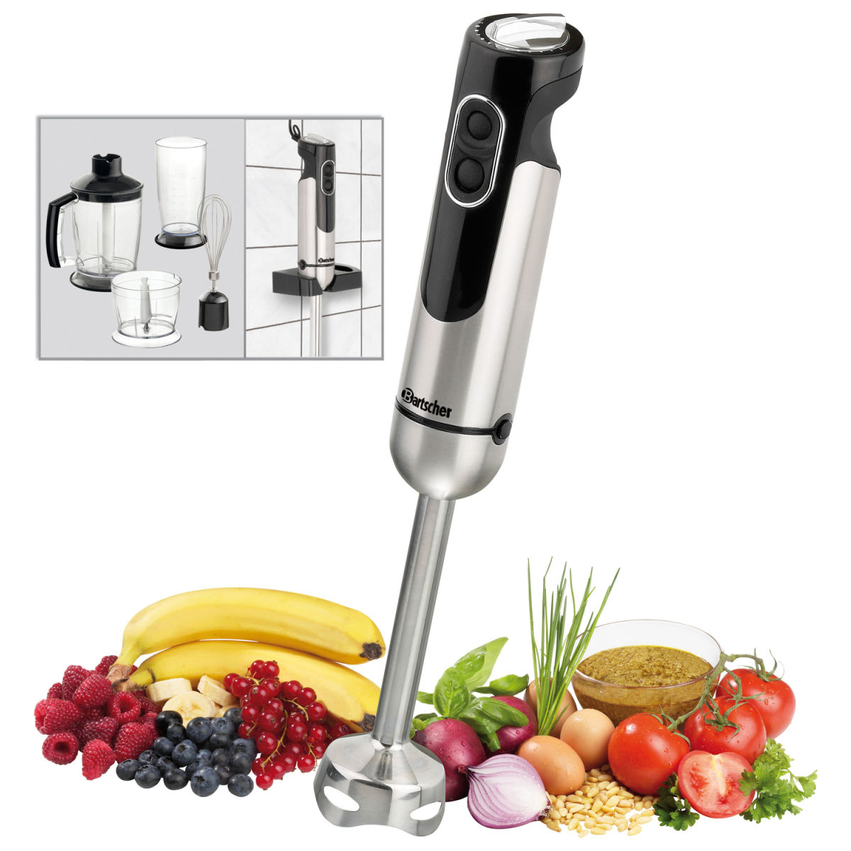Bartscher Staafmixerset met 20,7 cm staaf; 15x41 cm (DxH); meerkleurig
